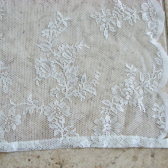 Lace Floral Curtains Ikea Alvine Svets 3 Panels Off White 57" x 98" - Picture 9 of 15